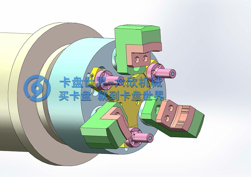 圆环工件后拉卡盘夹持方案