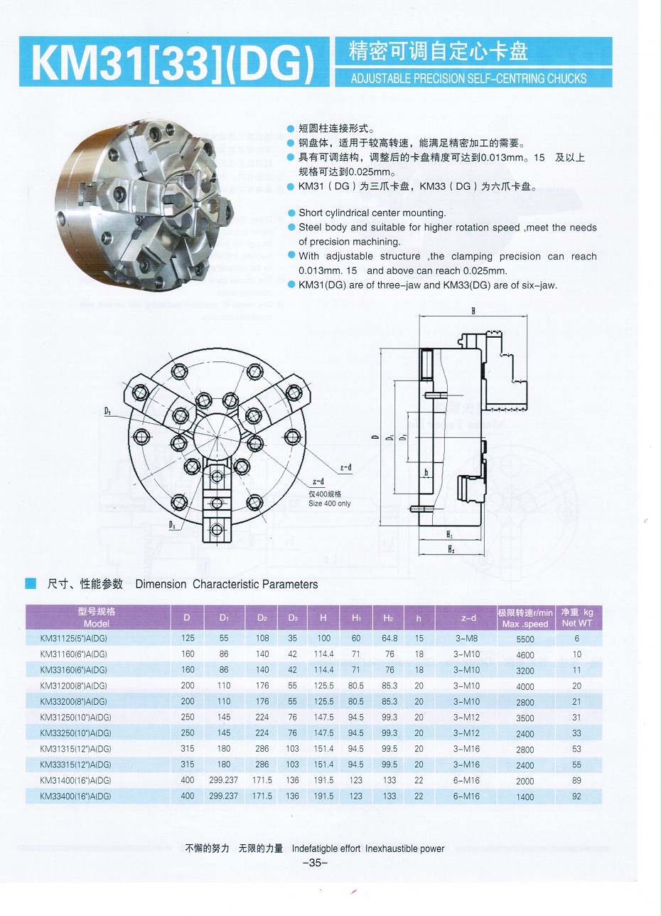 六爪可调式自定心卡盘