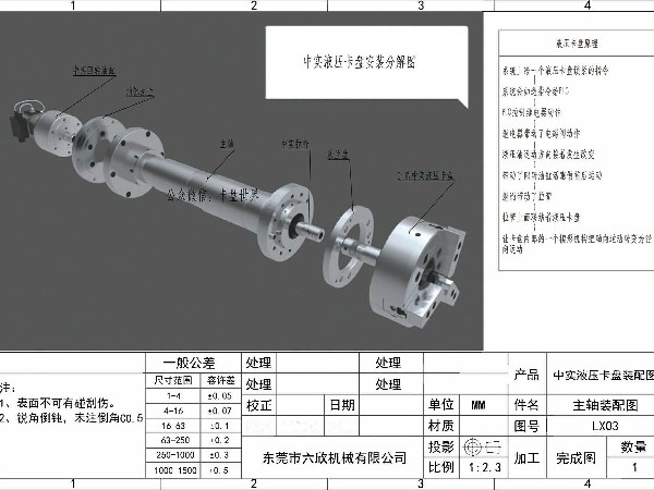 三爪中实液压卡盘安装分解图及工作原理