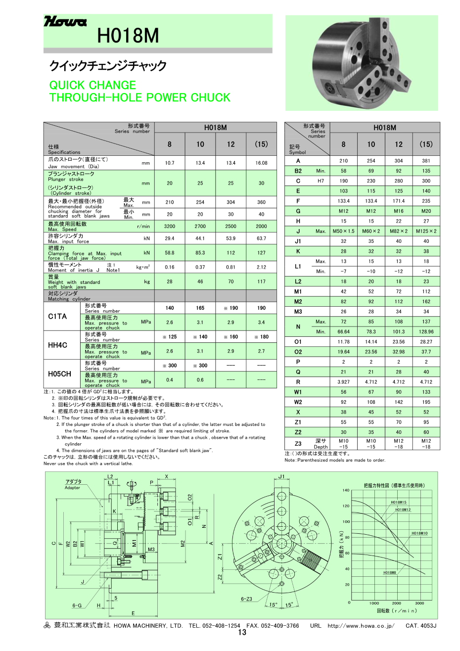 丰和三爪快换爪卡盘