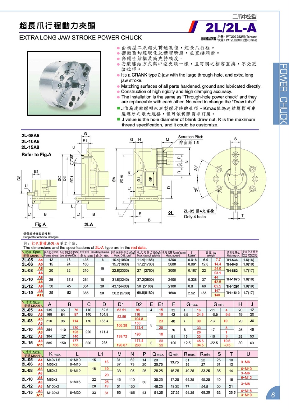 精工二爪超长行程动力卡盘