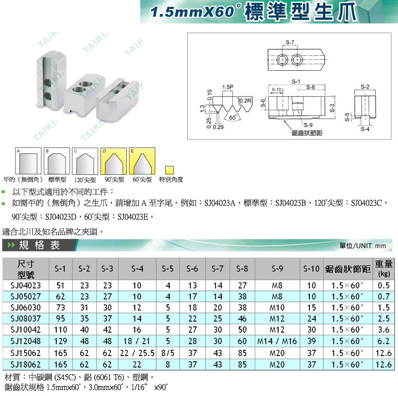 代机标准油压生爪软爪