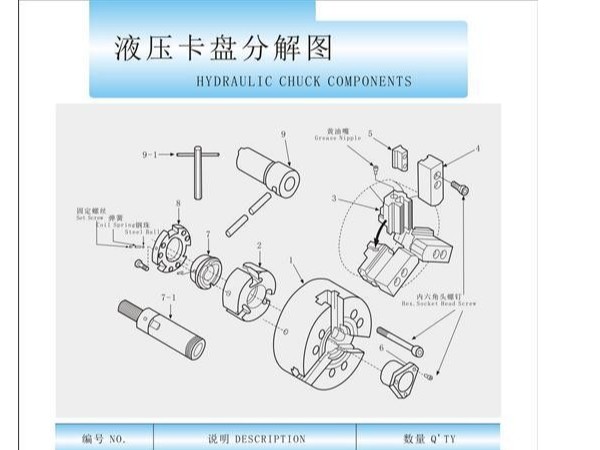 台湾三爪中空液压卡盘结构图