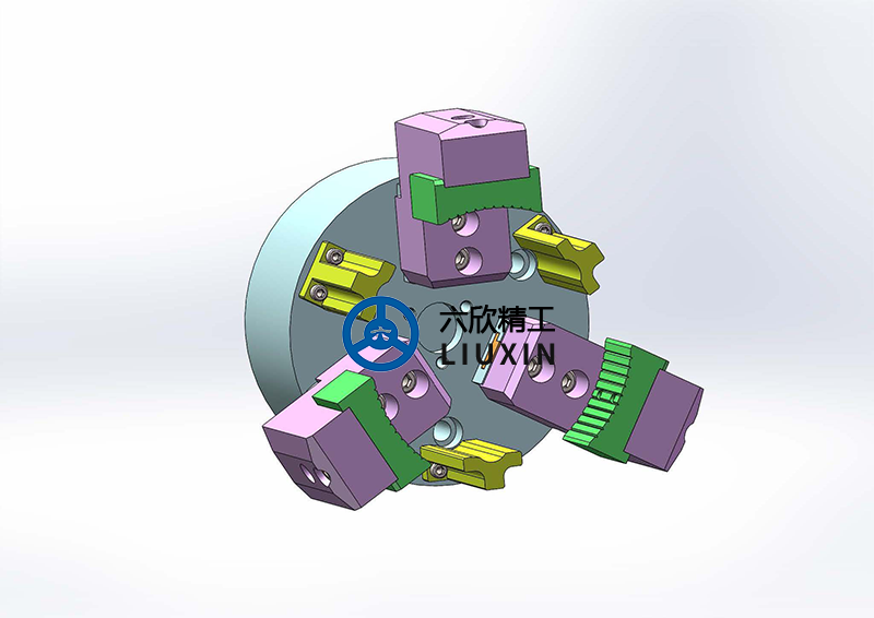 内齿圈工件三爪卡盘夹持方案图-2